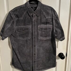 Harley Davidson Large Grey Button Down